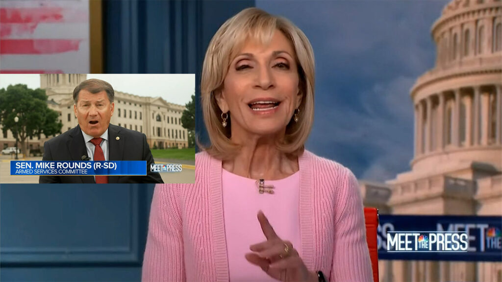 Andrea Mitchell dings Sen. Mike Rounds on his recession lie with words from Republican economists.