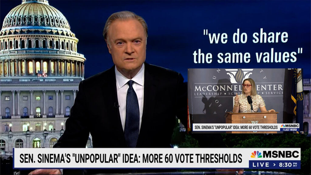 EPIC! Lawrence O'Donnell takes down Sen. Sinema's ignorant statements at the McConnell Center.