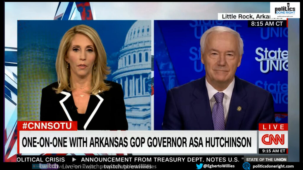 A fed-up Arkansas Governor, Asa Hutchinson, throws Donald Trump under the bus.