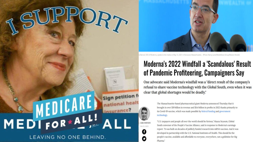 Healthcare activist Cathy Courtney speaks on Medicare Advantage. Moderna's record profit shame!