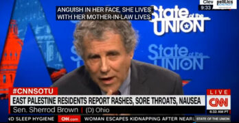 Sen. Sherrod Brown slams corporate greed and bought politicians for Palestine, OH train derailment.