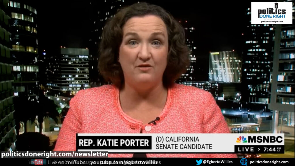 Katie Porter slams politicians who relaxed regulations that caused the Silicon Valley Bank collapse.