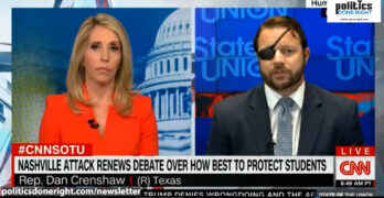 CNN's Dana Bash ridicules a willfully clueless Rep. Dan Crenshaw about armed guards at school