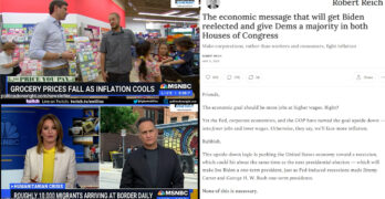 Let Corps pay for inflation. Katy Tur humanizes immigration. MSM finally reports inflation is down.