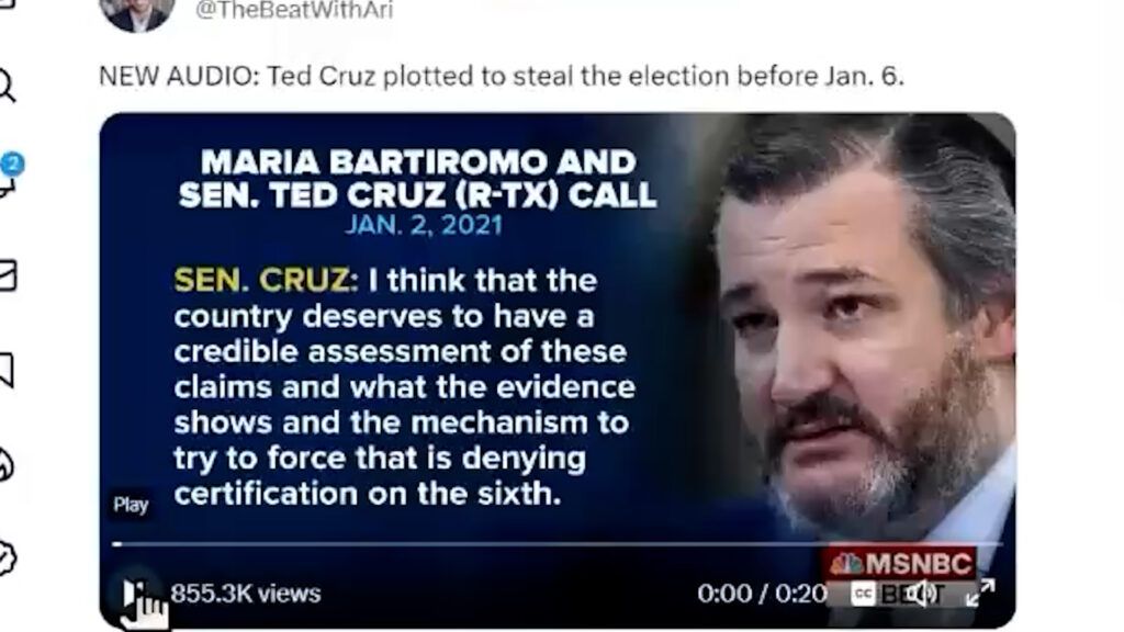 New Tapes infer Cruz was one of the insurrectionists orchestrating the Jan 6th coup