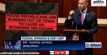 Rep Hakeem Jeffries points slammed GOP as unpatriotic in dealing with the debt ceiling.