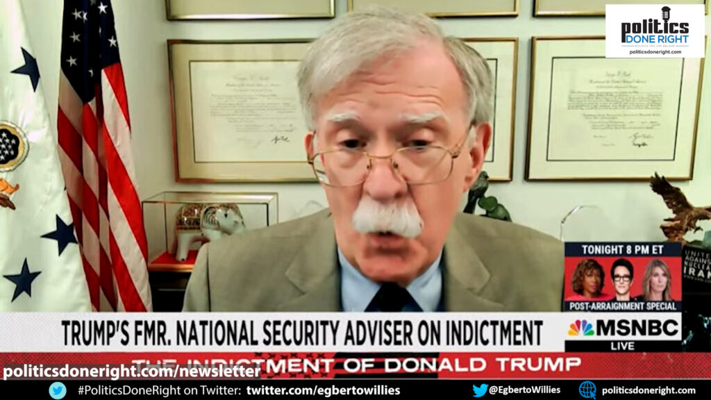 Bolton: Not out of character for Trump to sell info to foreign governments or extortion & blackmail.