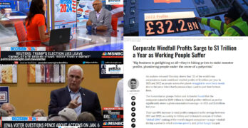 Pence turns into McCain. Koch goes to war on Trump. Corporate windfall profits surge to $1T