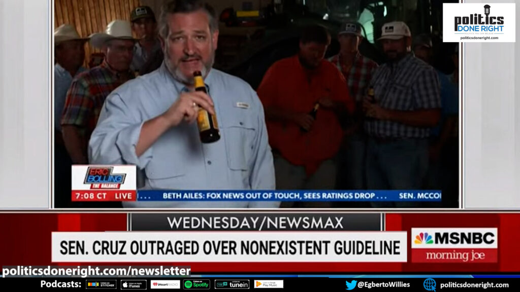 Ted Cruz never misses an opportunity to make a fool of himself. Now it is about two beers.