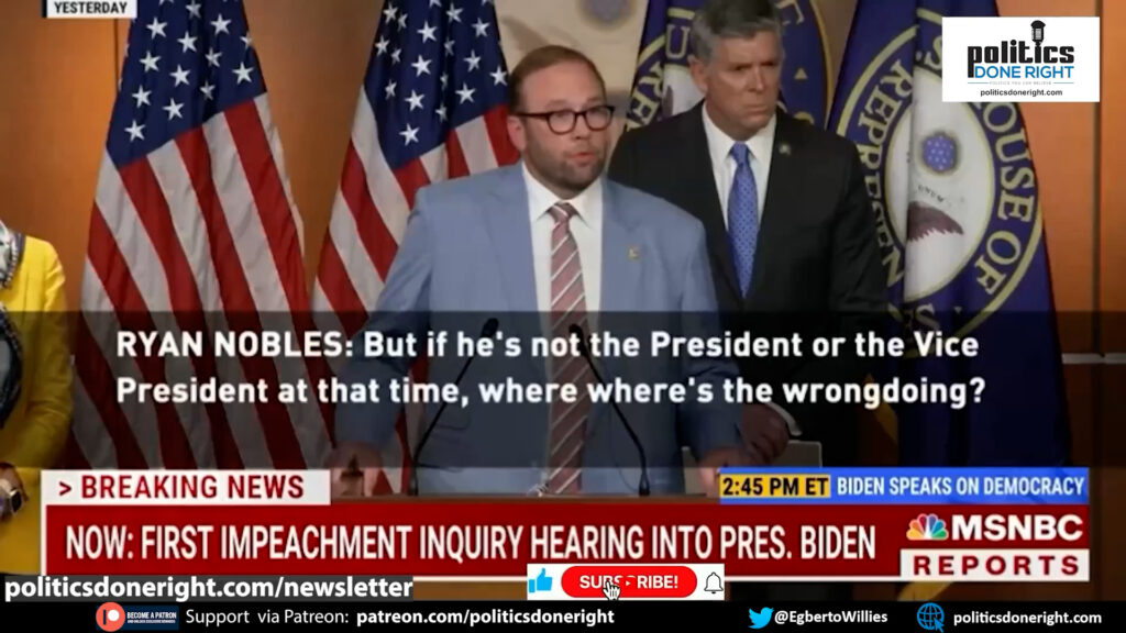 NBC Reporter embarrasses GOP Rep. Jason Smith's inability to validate reasons for Biden impeachment.