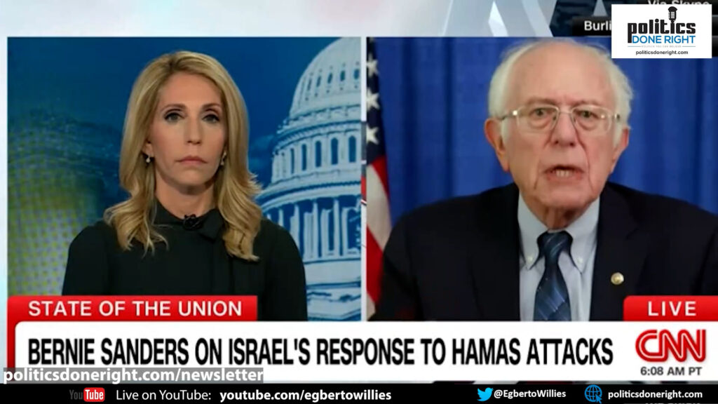 Jewish Senator Bernie Sanders admonishes Israel: STOP THE BOMBING! Two two-state solution's a must.