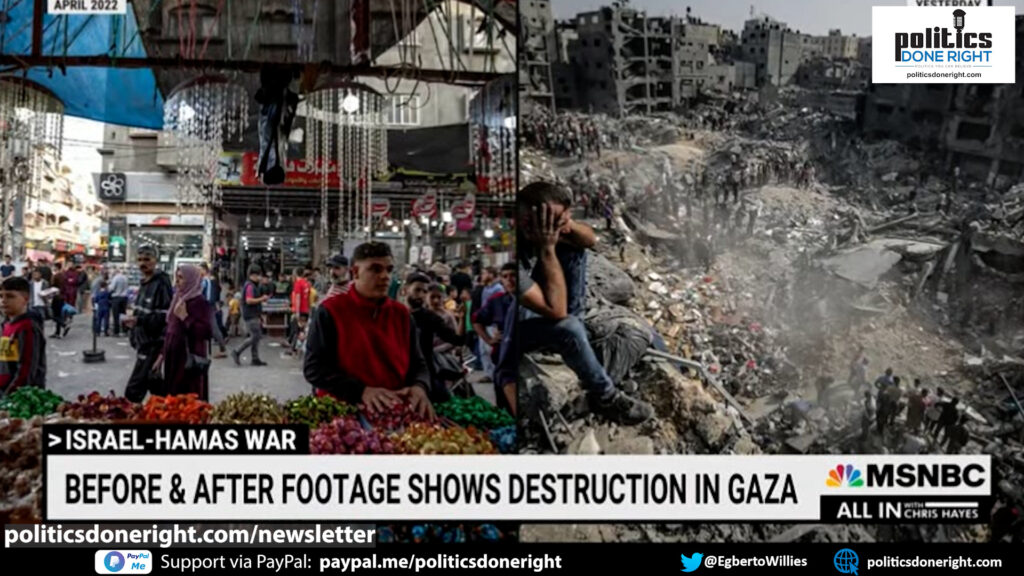 Netanyahu lies: Gaza before & after satellite pictures say it all about the destruction & carnage.