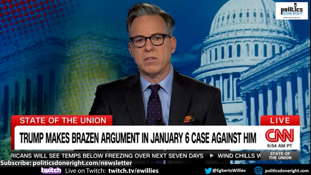 CNN's Jake Tapper nails it. We will become a violent mob if Trump and his cabal win in 2024.