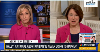 Sen. Klobuchar answer to Nikki Haley's claim Dems are lying about abortion overturn was really bad