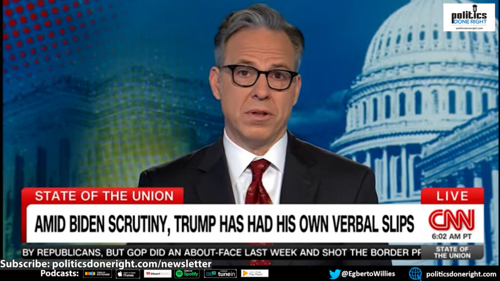CNN's Jake Tapper, one of few journalists, clarifying it's Trump with the mental & character flaw