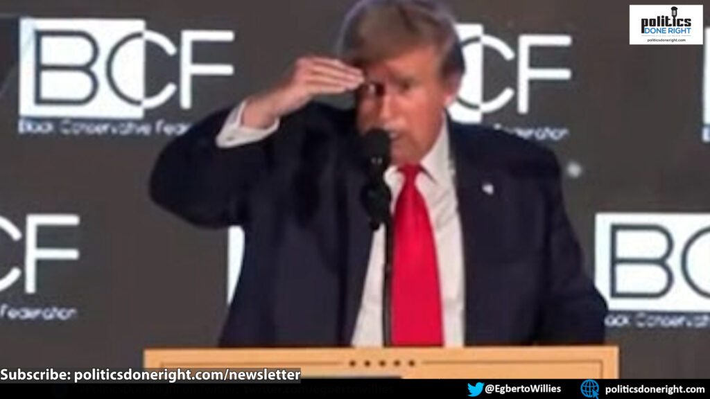 Watch Trump at his South Carolina Rally: Lights are so bright I can only see the black ones.