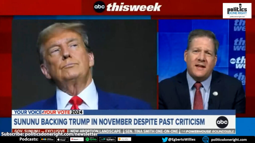 EPIC! Stephanopoulos destroys an agitated flip-flopping Sununu for supporting Trump.