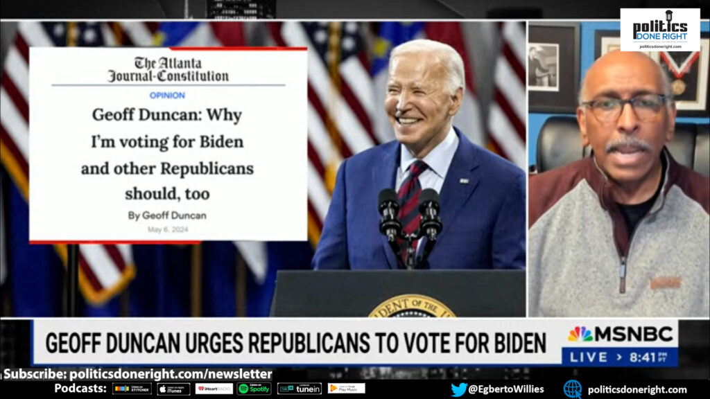 Fmr. Georgia Republican Lt Governor: He's voting for a decent man, Biden, not a criminal, Trump.