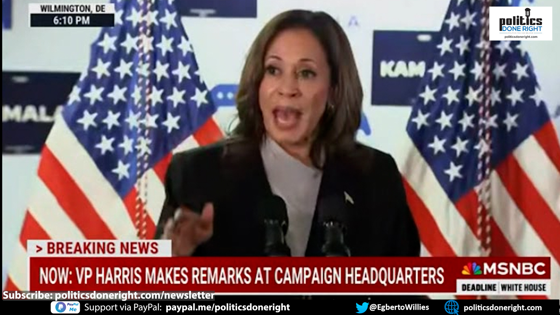Kamala Harris 1st speech destroys Trump & Project 2025. Pivots to the future. We're not going back!