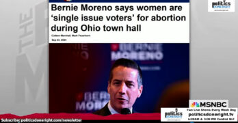 BREAKING: Bernie Moreno, OH GOP Sen. Candidate disparages 50-year-old women supporting abortion.