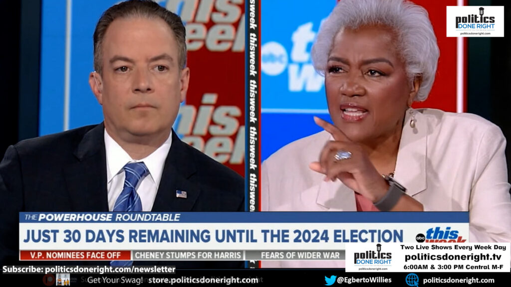 Epic form: Donna Brazile blasted Fmr Chair Reince Priebus for their lies & attacks on the other.