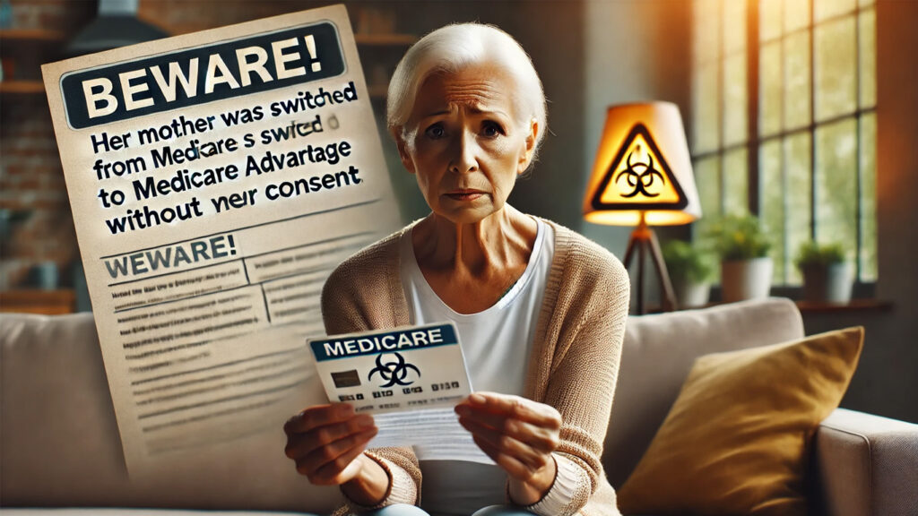 Title: BEWARE! Her Mother Was Switched from Medicare to Medicare Advantage Without Her Consent