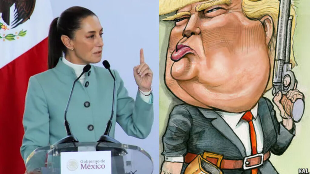 Mexican President kicked Trump's tariff as she called out America's drug, gun, & war addiction.