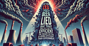 We've been lied to: The truth is that the private sector is NOT more efficient than government.