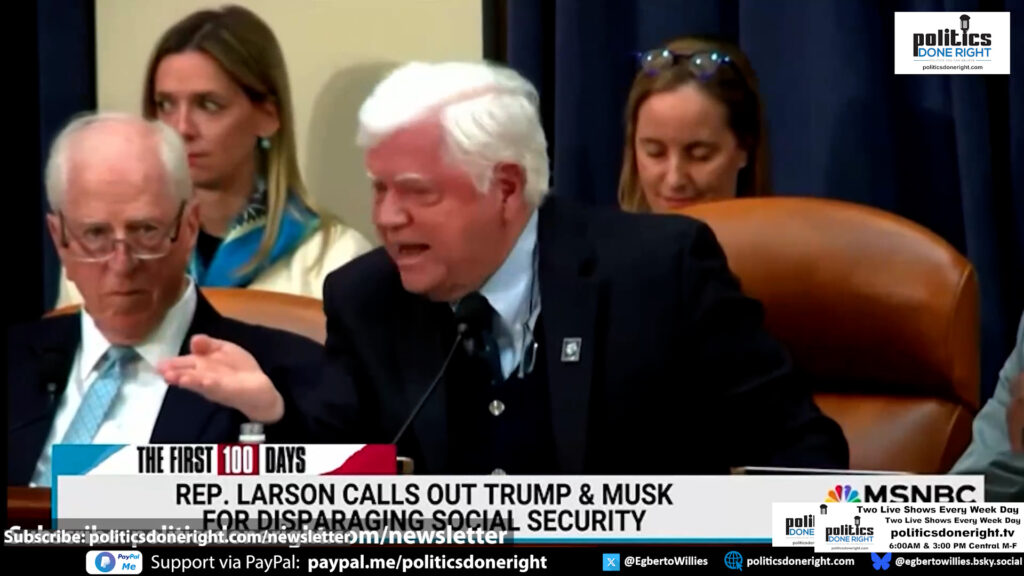 CT Rep. John Larson destroys Republican colleagues acquiescing to Musk's Social Security sabotage.