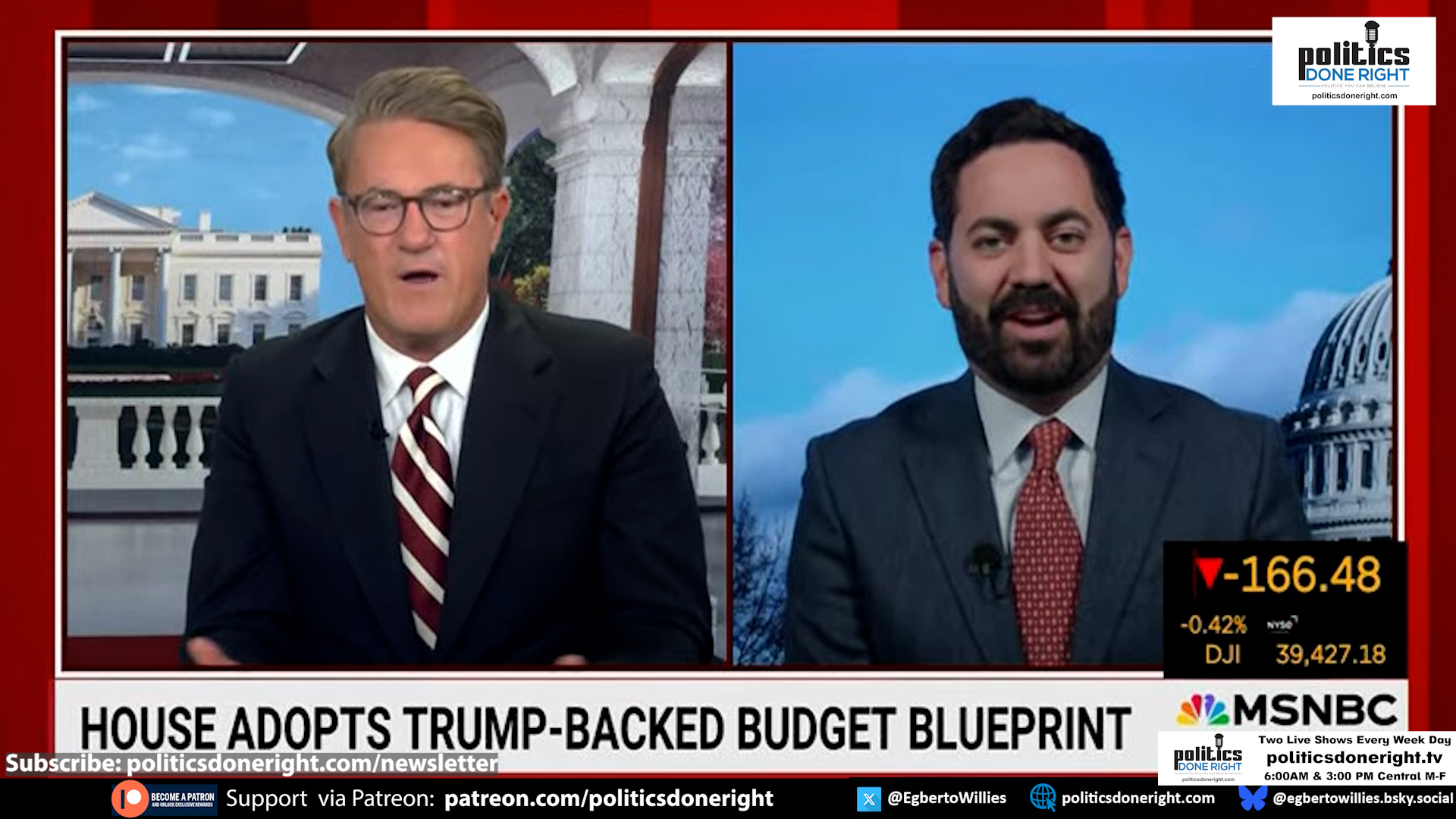 Doubletalking Joe Scarborough goads Blue State Red State