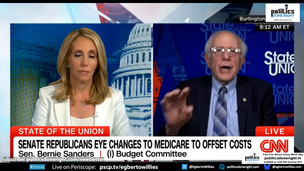 Bernie Sanders flips Dana Bash's false narrative about national debt and Medicare cuts.