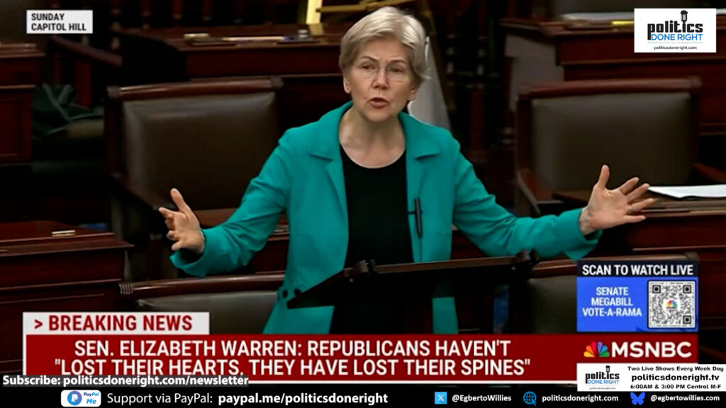 Sen. Elizabeth Warren calls out Republicans as spineless followers of Trump