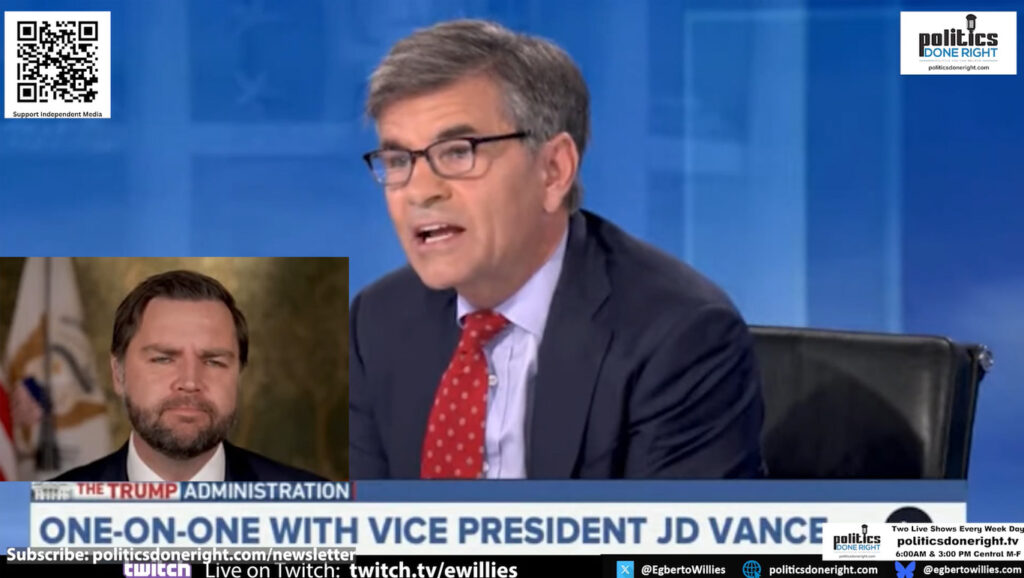 A Furious George Stephanopoulos Ends JD Vance Interview Over Homan Bribe Scandal