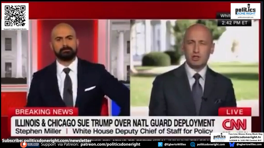 Stephen Miller freezes catatonically on CNN after he tells a treasonous lie