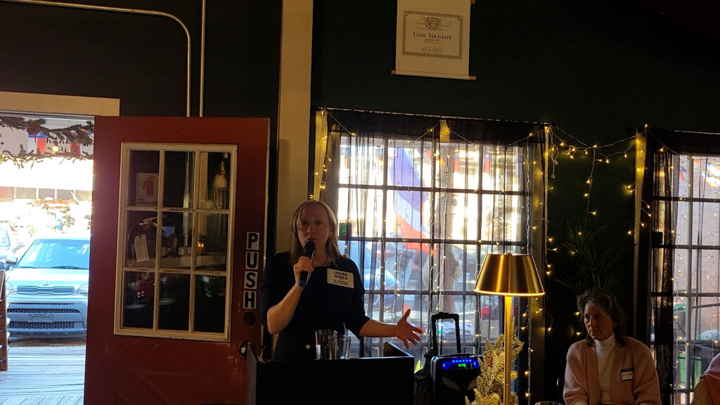 Laura Jones, Texas Democratic Candidate (Dist. 8), appeared with a group of enthusiastic supporters at H Wines with speakers, great food, and great wine. She is ready to win for the entire district.