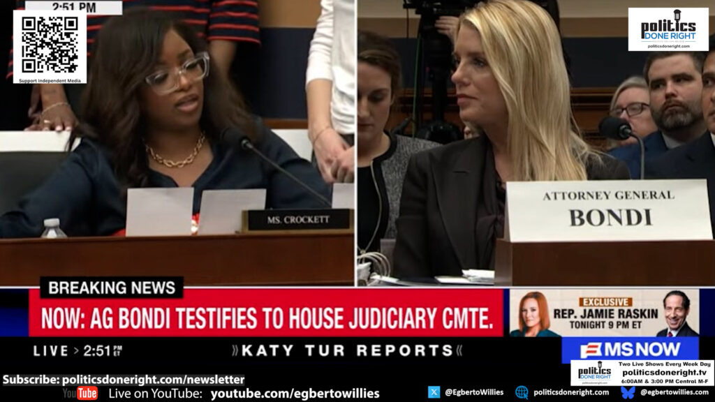 Jasmine Crockett destroys Pam Bondi without asking her any questions on purpose