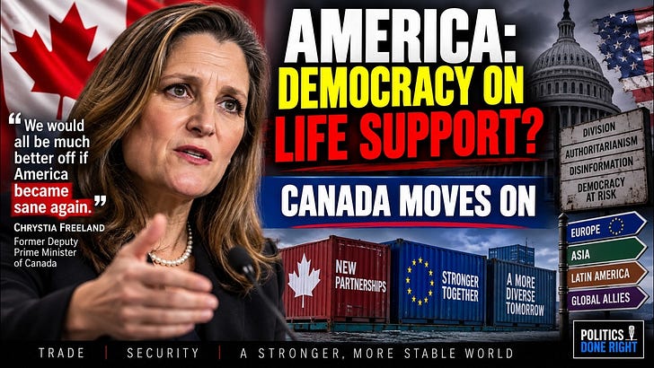 Chrystia Freeland Warns America: Democracy Is on Life Support as Canada Moves On